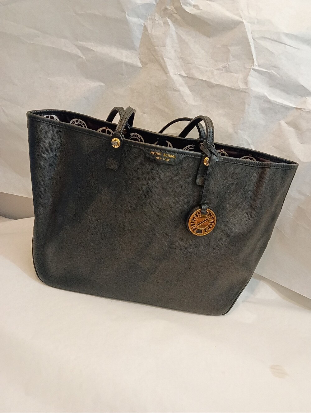 HENRI BENDEL - Black Leather Large Shoulder Tote Bag - LARGE